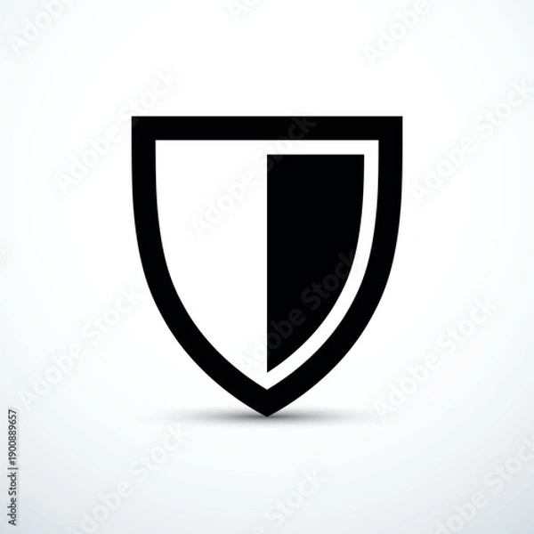 Obraz Black shield icon. Vector illustration