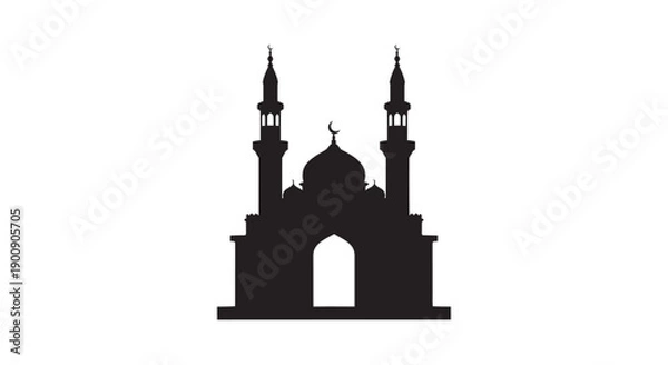 Obraz Coastal Mosque Silhouette at Sunset