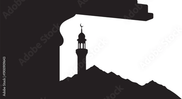 Obraz Ramadan Mosque Silhouette Icon Graphic