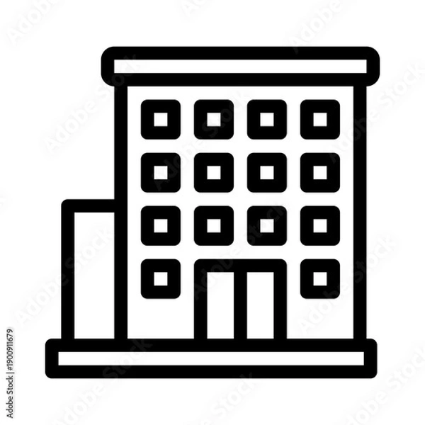 Obraz HDB flats line icon