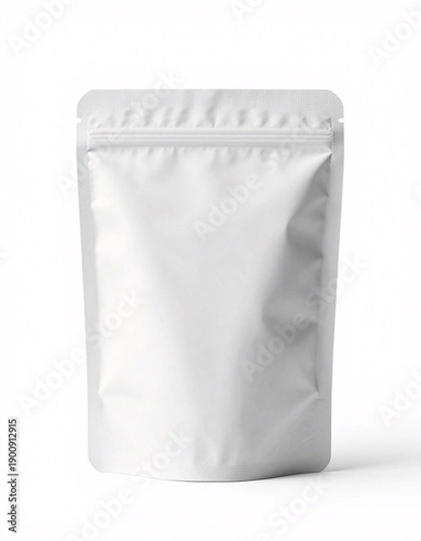 Obraz Blank Snack Pouch Standing on White Background