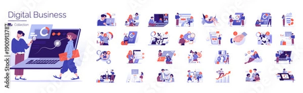 Obraz Digital Business Concepts Vector Illustration Collection
