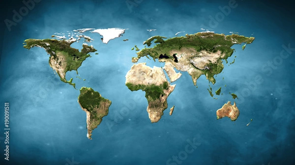 Obraz Physical world map illustration. Elements of this image furnished by NASA