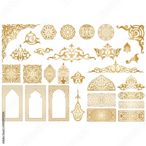 Fototapeta Arabic oriental svg decorative elements