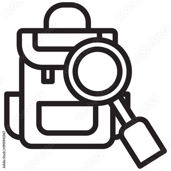 Fototapeta Backpack Outline Icon