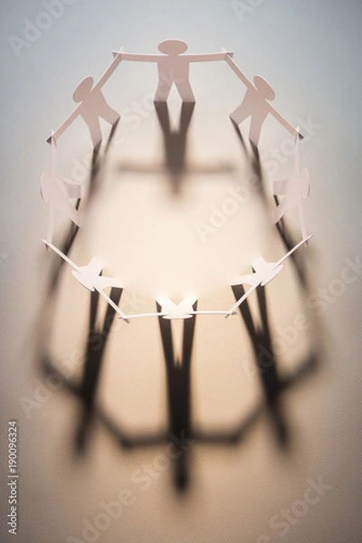 Obraz teamwork of big team in light