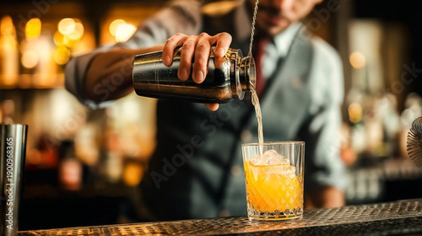 Fototapeta bartender in bar