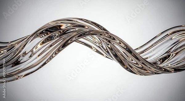 Obraz Twisted Liquid Chrome Abstract