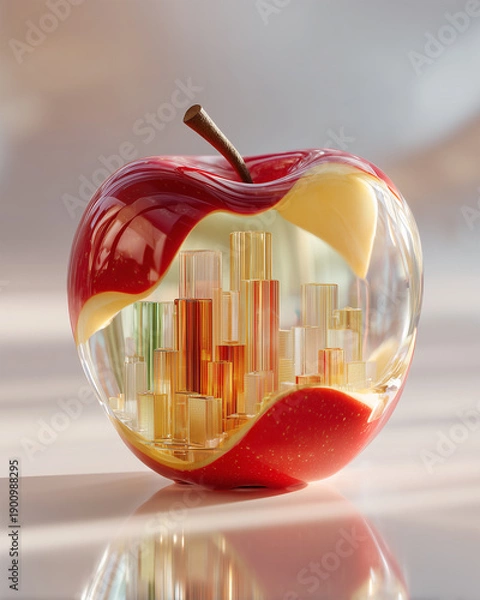 Obraz City Inside a transparent Apple