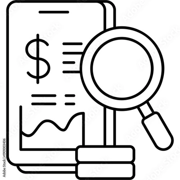 Obraz Line Art Finance Tracker Icon