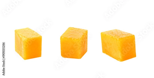 Obraz Mango cubes, mango cube slices on transparent png