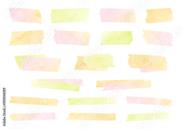 Obraz 水彩の春色のマスキングテープ