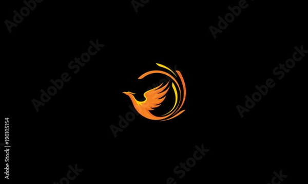 Obraz phoenix, bird, fire, fly, emblem symbol icon vector logo, sun 