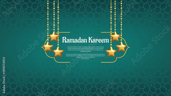 Obraz Traditional Islamic Motif Background for Eid Mubarak