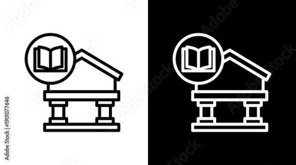 Obraz Library Building Icon For Design Elements
