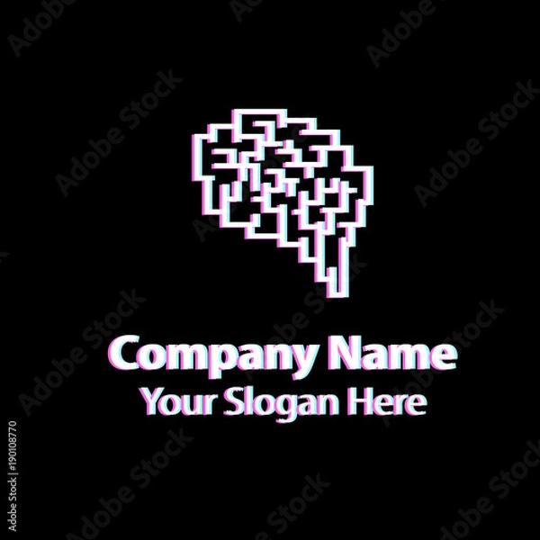 Obraz Brain logo design, learning and design icons