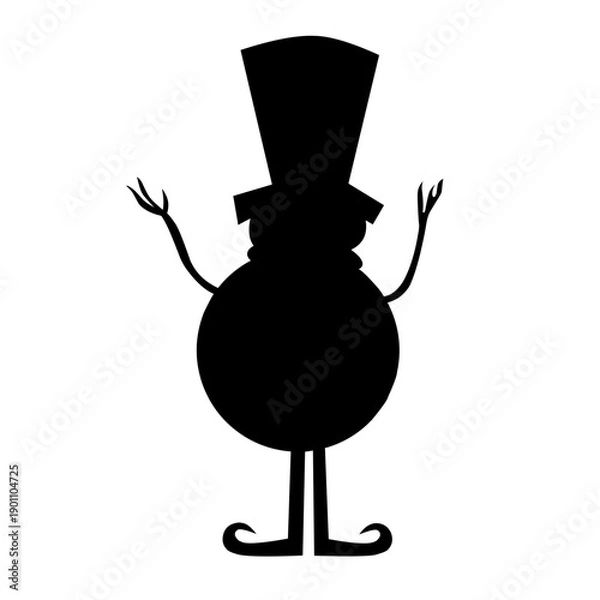 Obraz Snowman vector silhouette