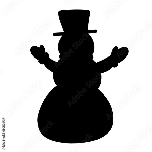 Obraz Snowman vector silhouette