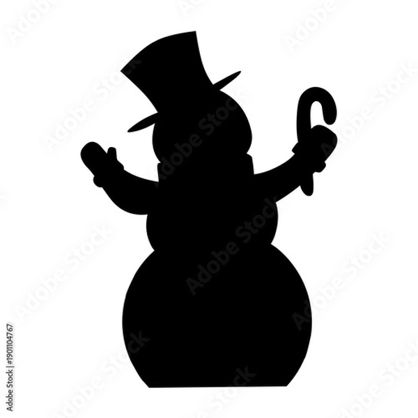 Obraz Snowman vector silhouette