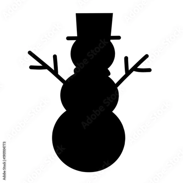 Obraz Snowman vector silhouette