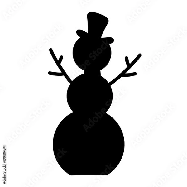 Obraz Snowman vector silhouette