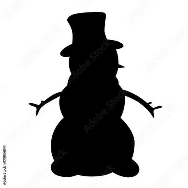 Obraz Snowman vector silhouette