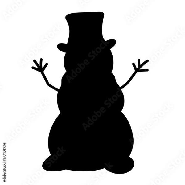 Obraz Snowman vector silhouette