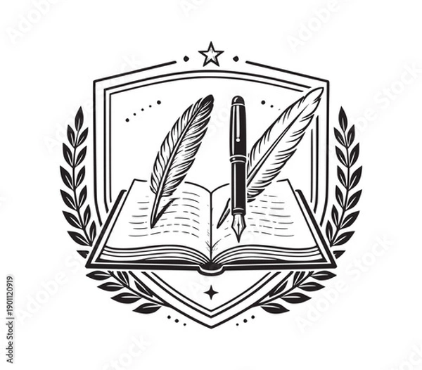 Obraz Classic Writing and Knowledge Emblem