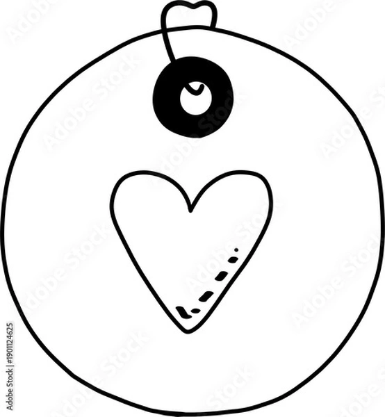 Obraz label with hearts on a white background