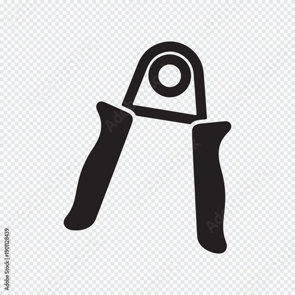 Obraz Hand gripper icon, simple grip strength trainer vector