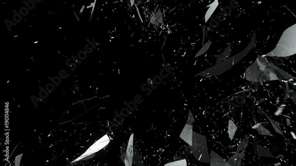 Obraz Shattered or cracked glass on black