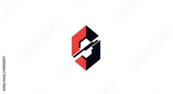 Fototapeta Geometric shape logo design element.