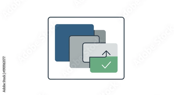 Fototapeta Green check mark on documents.