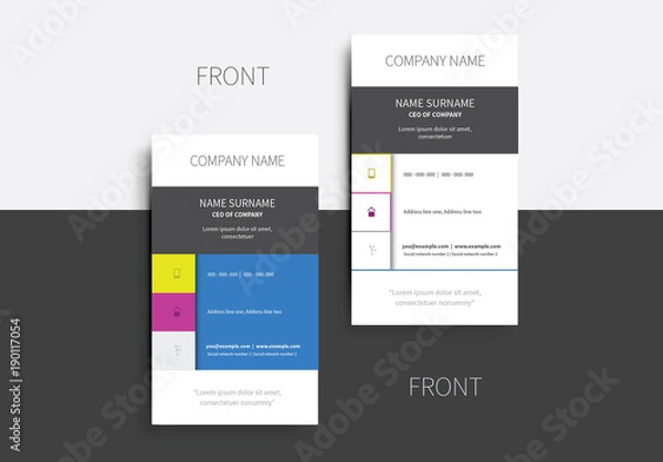 Fototapeta Paneled Business Card Layout 2