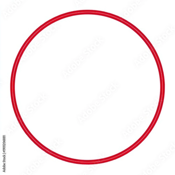 Obraz A simple red circle on a white background, suggesting concepts like unity or completion