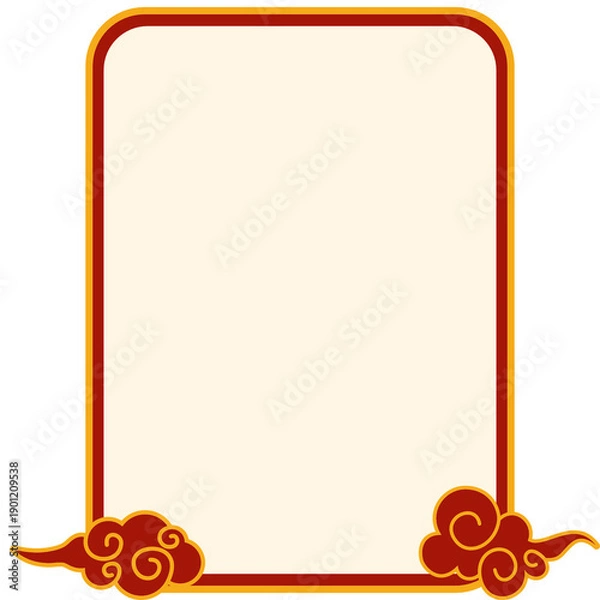 Fototapeta Cloud frame Lunar ornaments