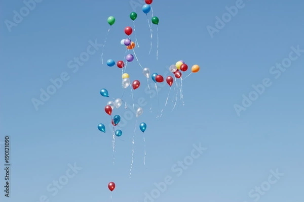 Fototapeta colored balloons in the sky for a background