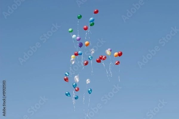 Fototapeta colored balloons in the sky for a background