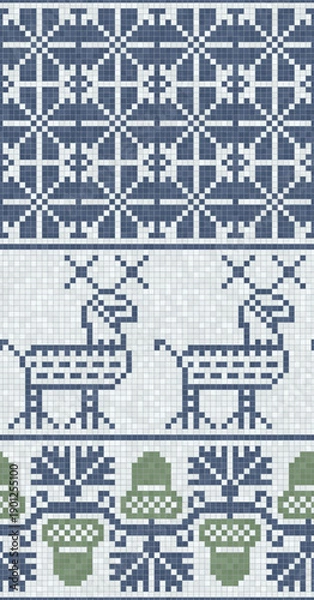 Obraz Scandinavian style seamless mosaic tiles pattern