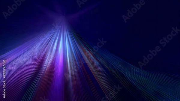Obraz Abstract Light Streaks on Dark Blue