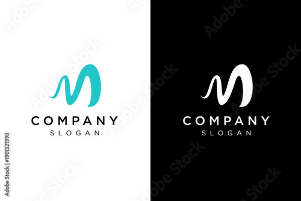 Obraz Letter M line abstract logo design
