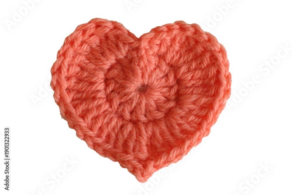 Obraz isolated handmade crochet heart
