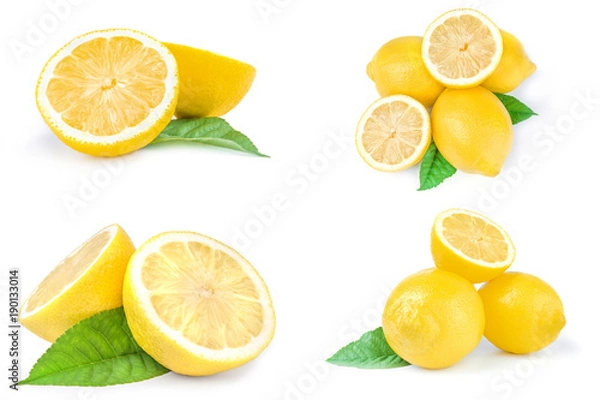 Fototapeta Set of limons isolated on a white background