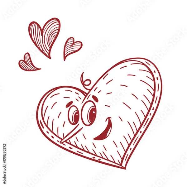 Obraz Hand-Drawn Heart Doodle Illustration Vector
