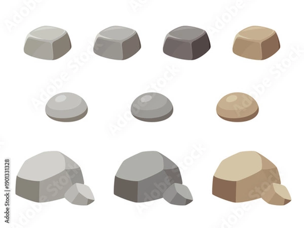 Obraz 小石のイラスト素材セット