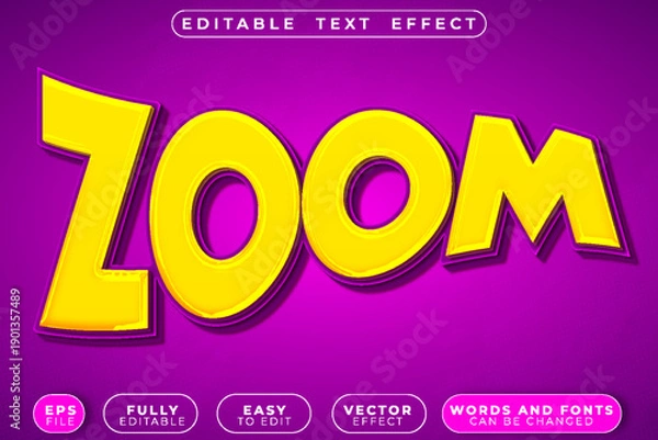 Fototapeta Zoom Speed Fast Motion Rapid Focus Vector Fully Editable Smart Object Text Effect
