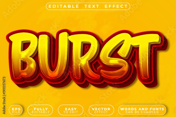 Fototapeta Burst Explosion Blast Flash Energy Dynamic Editable Vector Text Effect