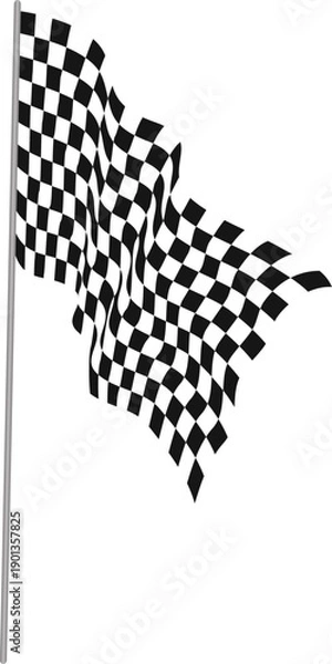 Fototapeta checkered flag on white background