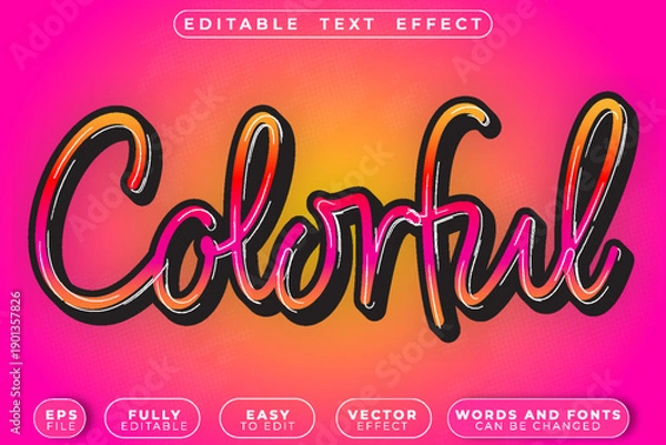 Fototapeta Vibrant Party Celebration Fun Dance Lights Vector Fully Editable Smart Object Text Effect