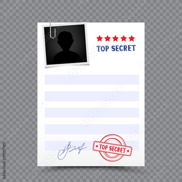 Obraz ściśle tajny dokument papierowy